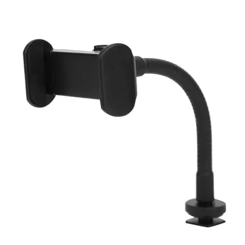 Produktbild: KIMISS Tragbarer Handyhalter für Ringlicht - Aluminium Legierung Kunststoff Smartphone Ständer, Live-Broadcast Klemme, Biegsame Halterung für Videoaufnahmen, Schlauch-Telefonclip für Ringlicht Stativ