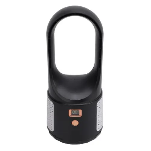 Produktbild: KIMISS USB-Tischventilator ohne Flügel – Tragbar, Leise und Einstellbar, 6-Gang-Kühlung mit Leistungsanzeige für Zuhause, Schlafzimmer und Büro (BLACK)