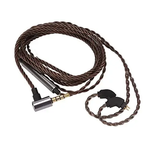 Produktbild: KIMISS Verbesserter Kopfhörerkabel-Ersatz mit Mikrofon für 2-polige 0,78-mm-Kopfhörer – Kompatibel mit Weston 1964 UE3X UE18 W4R und Mehr