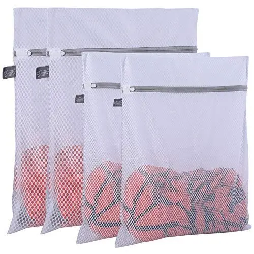 Produktbild: Kimmama Wäschesack aus Mesh-Waschtaschen, Waschmaschinen-Waschbeutel, Honigwaben-Mesh-Wäschesack zum Waschen von Feinwäsche, 4er-Pack