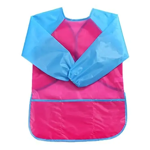 Produktbild: KIMMAX Bastelschürze kinder, Malschürze Malerkittel mit Ärmeln für Kinder von 3 bis 6 Jahren für Schule Kunst Malerei,Kochen (Pink (M,100-125cm))