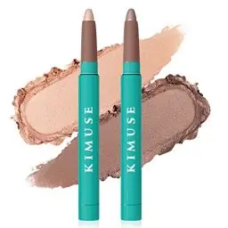 Produktbild: KIMUSE 2 PCS Creme Lidschattenstift Kit, Wasserfester Lidschatten Stick, Langanhaltende und cremige Farbe, schimmer Lidschatten Stick, wischfest, übertragungsfest, Glitzerndes Augen-Make-up
