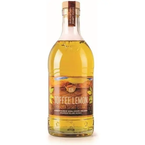 Produktbild: Kin Vodka – Toffee Lemon Vodka Spirituosengetränk, Premium-Mischung aus preisgekröntem Kin Toffee Vodka und Zitrus-Zitronen-Geschmack, 70 cl, 20,3% Vol