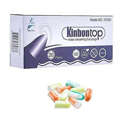 Produktbild: Kinbontop Schaumstoff-Ohrstöpsel, 35 dB SNR (Dämmwert), Lärmreduktion, Gehörschutz, (20 Paar)