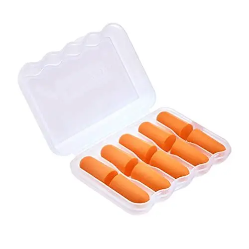 Produktbild: Kinbontop Schaumstoff-Ohrstöpsel, 35 dB SNR (Dämmwert), Lärmreduktion, Gehörschutz, Orange (5 Paar)