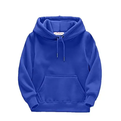 Produktbild: Kind Kleinkind Mädchen Solide Langarm Mit Kapuze Verdickte Warme Sweatshirt Pullover Bluse Tops Outfits Kleidung Sweatshirt Kinder Junge 140 (Blue, 3-4 Years)