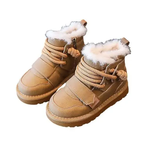 Produktbild: Kinder 31 Winter Girls Boys Ankle Boots Comfortable Warm Lined Casual Shoes Sports Shoes Outdoor Children Baby Schuhe Kinder 25 (Yellow, 33 Big Kids)
