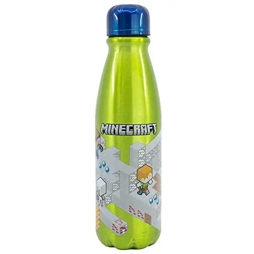 Produktbild: Kinder Aluminium 600ml wiederverwendbare Aluminium Wasserflasche - Minecraft