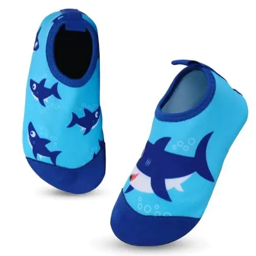 Produktbild: Kinder Badeschuhe Schwimmschuhe Jungen Mädchen Wasserschuhe rutschfest Schnell Trocknend Strandschuhe Leicht Sommer Aquaschuhe Barfußschuhe Kleinkind Baby Pool Beach Barfuss Surfen Yoga 30/31EU Hai