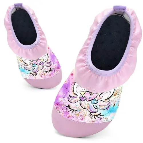 Produktbild: Kinder Badeschuhe Schwimmschuhe Wasserschuhe Mädchen Baby Strandschuhe Aquaschuhe Schnell Trocknend für Beach Pool(DJS Rosa32/33)