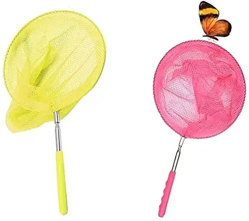Produktbild: Kinder Fischernetz,Schmetterlingsnetz Ausziehbare Schmetterling Bug Garten Insekt Vogel Net Kids Catcher 2 stücke, rosa，grün