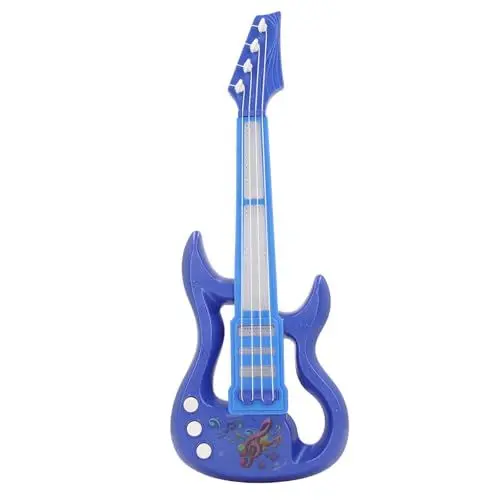 Produktbild: Kinder Gitarre Musikspielzeug 4 Saiten Pädagogische Musik Licht Klarer Klang Ukulele Instrument Spielzeug (Blue)