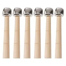 Produktbild: Kinder Handglocke Baby Holz Schellenstab: 6 Stücke Schellenrassel Schellen Glocken Musikinstrumente Rasseln Percussion Rhythmus Instrumente Spielzeug Geburtstag Mitgebsel Geschenke