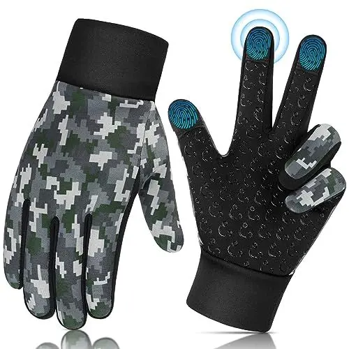 Produktbild: Kinder Handschuhe Warme Fahrradhandschuhe Winter - Touchscreen Winterhandschuhe Fahrrad Kinderhandschuhe Thermo Winddichte Fleece Reithandschuhe mit Anti-Rutsch für 4-12 Jahre Jung Mädch Sport Outdoor