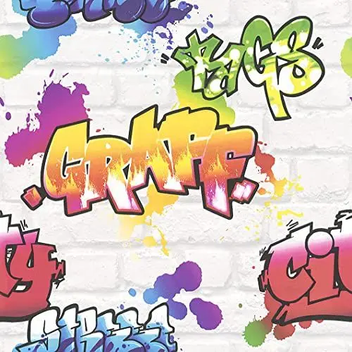 Produktbild: Kinder Jugend Tapete Papier Graffiti Stein bunt Rasch Papiertapete 272901