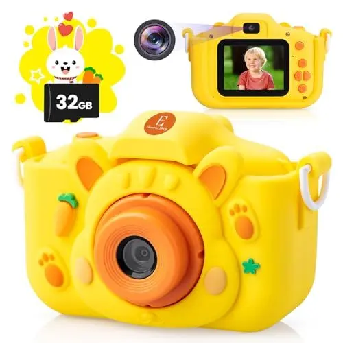 Produktbild: Kinder Kamera, Eleanore's Diary Kinderkamera, 1080P HD Selfie Digitalkamera Fotoapparat Kinder, VideoKamera mit 32GB SD-Karte, Mädchen Spielzeug Geschenk für 3 4 5 6 7 8 9 Jahre
