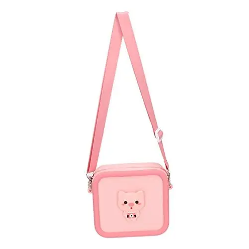 Produktbild: Kinder Kamera Tasche Silikon Kinder Kamera Tasche Niedliche Cartoon Tier Dekoration Stoßfest Wasserdicht Große Kapazität Kinder Kamera Trage Tasche (rosa Schwein)