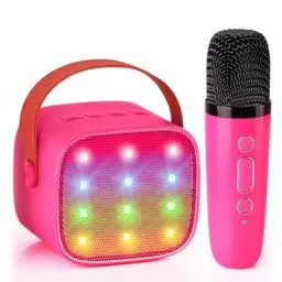 Produktbild: Kinder Karaoke Maschine, Neueste Karaoke Mikrofon Kinder, Geschenke für Mädchen Jungs,Mini Bluetooth Lautsprecher Geschenk Mädchen Stimmverzerrer-Spielzeug Spielzeug für 3 4 5 6 7 8 9 10+(Magenta)