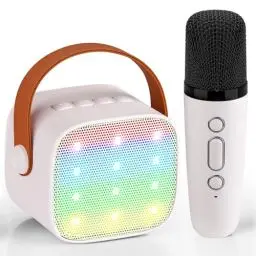 Produktbild: Kinder Karaoke Maschine, Neueste Karaoke Mikrofon Kinder, Geschenke für Mädchen Jungs,Mini Bluetooth Lautsprecher Geschenk Mädchen Stimmverzerrer-Spielzeug Spielzeug für 3 4 5 6 7 8 9 10+(Weiß)