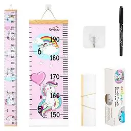 Produktbild: Kinder Messlatte Höhe Diagramm für Kinderzimmer, Wandaufhängung Höhenmesser Dekoration Abnehmbare Leinwand Messleite Lineal für Kinder 200cm x 20cm