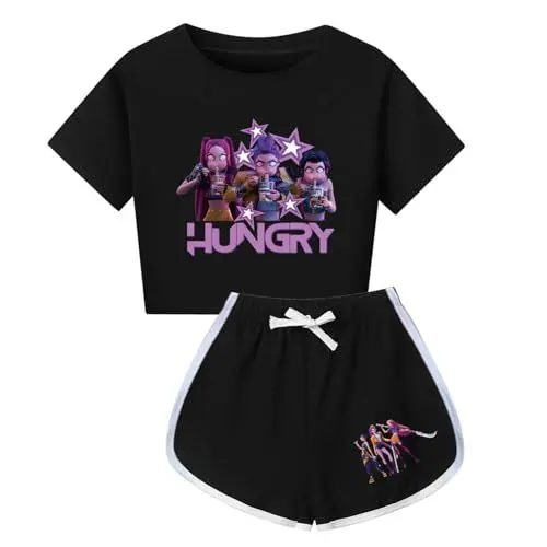 Produktbild: Kinder Outfit Set für Kinder 2-teiliges Trainingsanzug T-Shirt und Hose Sommeroutfit Pop Singers Halloween Bekleidungsset für 110-170cm Jungen & Mädchen