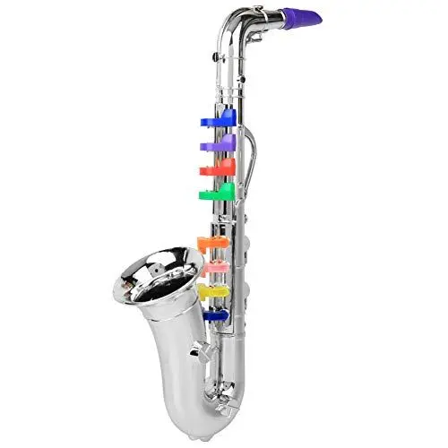 Produktbild: Kinder Saxophon Spielzeug, Kunststoff Mini Saxophon Saxophon Musikinstrument Spielzeug für Kinder Kinder Jungen Mädchen(Silber) Blasinstrumente