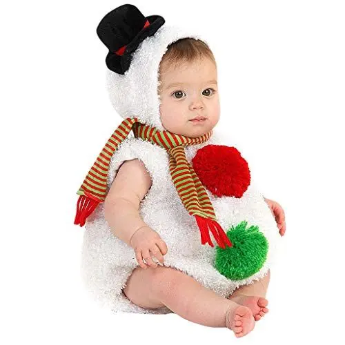 Produktbild: Kinder Schlafanzug Katze Model Weihnachten Schneemänner Baby Mädchen Set-Weihnachten Stramper Schal Baby Fleece-Mädchen Romper & Jumpui Baby Mantel (White, 18-24 Months)