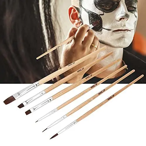 Produktbild: Kinder Schminkpinsel 6 Stück Art Oil Paint Brushes Professionelle Make-Up Halloween Gesicht Make-Up Pinsel Aquarell Paint Brush Für Reisetasche Oder Fall.