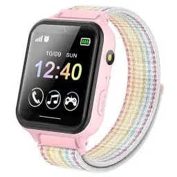Produktbild: PTHTECHUS Smartwatch für Kinder, Mädchen, Jungen, mit Nylonband, 10 SOS-Spiele, MP3, Musik, Videokamera, Wecker, Stoppuhr, Kalender, Taschenrechner, Geschenke für Jungen und Mädchen