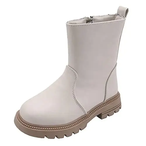 Produktbild: Kinder Stiefel Wärme Gefütterte Halblange Winter Scrub Boots für Mädchen wasserdicht kurze Stiefel aus rutschfeste atmungsaktive Stiefel in Winter Schneestiefel Outdoor (Beige 30 Little Child)