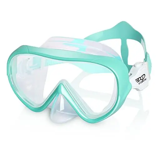 Produktbild: Kinder Taucherbrille, Kinder-Schwimmmaske 180° Anti-Fog-Tauchmaske, Kinder-Schwimmbrille mit Nasenabdeckung Auslaufsichere Schwimmbrille Anti-Shattered Lens für Jugendliche 4-15 (Hellgrün)