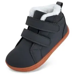 Produktbild: Kinder Winter Barfußschuhe Junge Mädchen Wanderschuhe Breite Barfuß Hausschuhe Barefoot Shoes Gefüttert Winterstiefel Hight Top(Dunkelgrau, 24EU)