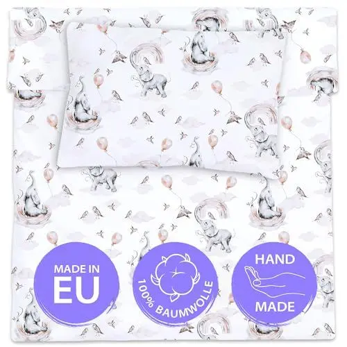 Produktbild: Kinderbettwäsche Baby Bettwäsche 100x135 cm aus Baumwolle - Kinder Set von Duvet Cover 100 x 135 und Kissenbezug 40x60 cm Junge und mädchen babybettwäsche bettbezug für Kleinkind