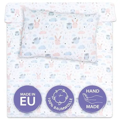 Produktbild: Kinderbettwäsche 100x135 Baumwolle – Bettwäsche Kinder Baby Jungen Mädchen Bettwäsche-Sets Bettbezug 100 x 135 cm Kissenbezug 40x60 Eulenmotiv