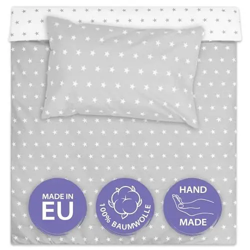 Produktbild: Kinderbettwäsche Baby Bettwäsche 100x135 cm aus Baumwolle - Kinder Set von Duvet Cover 100 x 135 und Kissenbezug 40x60 cm Junge und mädchen babybettwäsche bettbezug für Kleinkind