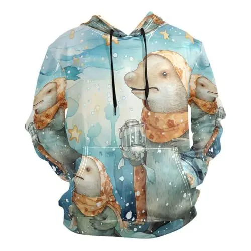 Produktbild: Kinder-Cartoon-Schnabeltier Kapuzenpullis Kapuzenpullover Sport Sweatjacke Herren Mit 3D Druck Hoodie Kapuze für Mädchen Jungen Männer