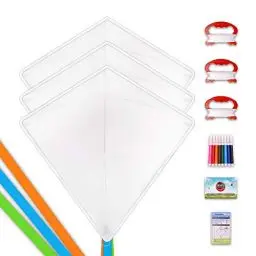Produktbild: Kinderdrachen Bausätze Bastelset Flugdrachen für Kinder,Einleiner Drachen Basteln Kite Kit,3 Stück