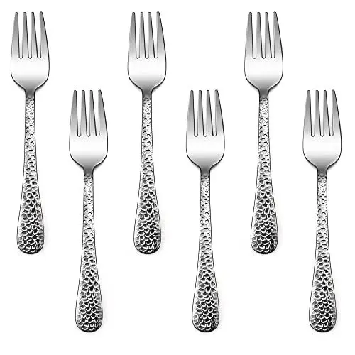 Produktbild: Kindergabel Set, Joyfair 6-teilig Edelstahl Kinderbesteck Kleine Gabeln Set, Kinder Besteck mit Hammergriff für Kinder Kleinkind, ab 2 Jahre, Ungiftig & Gesund, Hochglanzpoliert & Spülmaschinenfest