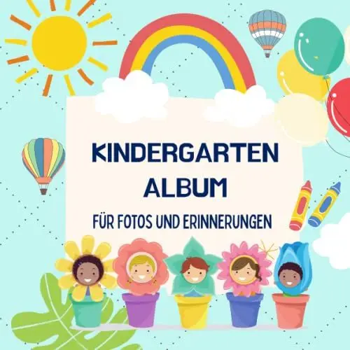 Produktbild: Kindergarten Album für Fotos und Erinnerungen: Ein Erinnerungsalbum mit viel Platz für eigene Fotos und Notizen | farbige Gestaltung | Format 21 x 21 cm | glänzendes Softcover