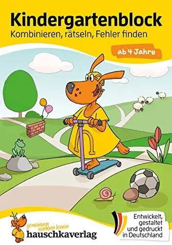 Produktbild: Kindergartenblock ab 4 Jahre - Kombinieren, rätseln, Fehler finden: Bunter Rätselblock ab 4 Jahre, Beschäftigung für Kinder (Übungshefte & -blöcke für ... Vorschule und Einschulung, Band 609)