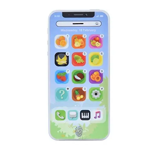 Produktbild: Kinderhandys, Kunststoff-Touchscreen-Kindertelefon mit Muster auf der Rückseite, Kinder-Smartphone-Musik-Englisch-Lernspielzeug, über USB wiederaufladbar, einfache Bedienung