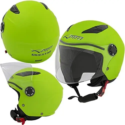 Produktbild: Kinderhelm Motorrad Roller Jungen Kindersicherheit ECE 22 06 Mattgrün XL