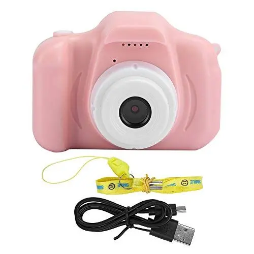 Produktbild: Kinderkamera 2,0 Zoll 1080P Selfie-Kinderkamera mit 32-GB-Karte, Wiederaufladbare -Kinderkamera, 3-9 Jahre Alte Kinder (Rosa - Puqing-Version)