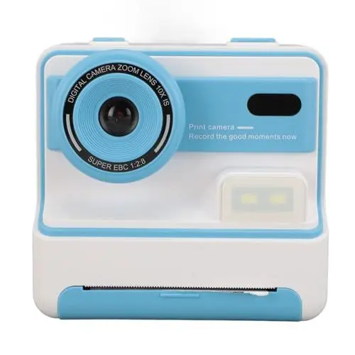 Produktbild: Kinderkamera Sofortdruckkamera, 1080P HD 48MP Kinderdruckkamera mit 2,4-Zoll-IPS-Bildschirm, 16-fachem Digitalzoom, Selfie-Digitalkamera für Kleinkinder (Blue)