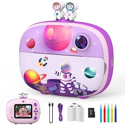Produktbild: Kinderkamera,ULEWAY Kinder Kamera 20M/1080P 2,4-Zoll-Bildschirm mit 32GB SD-Karte Selfie Digitalkamera Fotoapparat Kinder für 3-12 Jahre Jungen und Mädchen Weihnachten Spielzeug