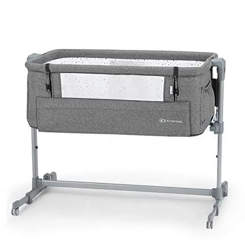 Produktbild: Kinderkraft Beistellbett NESTE UP, Babybetten, Zustellbett, Kinderbett, Kinderreisebett, 2 in 1, Höhenverstellung, mit Zubehör, Matratze, Leichte Konstruktion 9 kg, Melange Grau