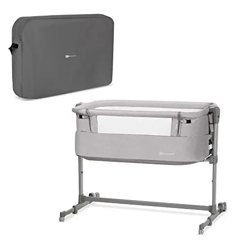 Produktbild: Kinderkraft Beistellbett NESTE UP, Babybetten, Zustellbett, Kinderbett, Kinderreisebett, 2 in 1, Höhenverstellung, mit Zubehör, Matratze, Leichte Konstruktion 9 kg, Grau