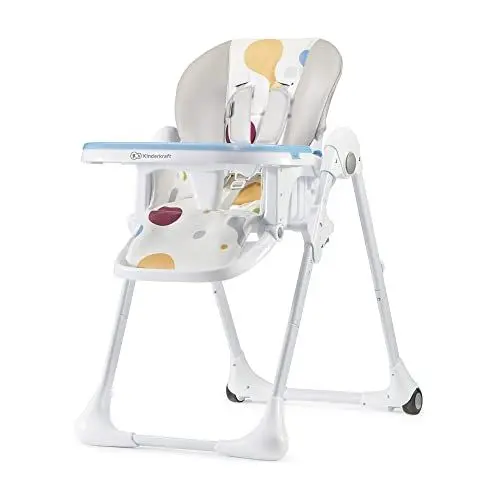 Produktbild: Kinderkraft YUMMY Babyhochstuhl, Kindersessel, Kinderstuhl, Babypflege, Babymahlzeiten, zusammenklappbar, mit Tablett, Fußstütze, verstellbar, Geburt, 15 kg, mehrfarbig