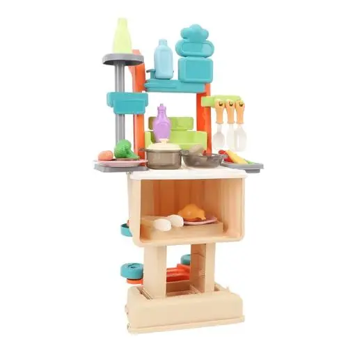 Produktbild: Kinderküchen-Spielset, Reichhaltiges Zubehör, Kleinkind-Spielküchen-Set, Einkaufswagen-Spielzeug