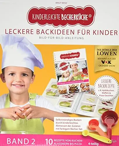 Produktbild: Kinderleichte Becherküche Band 2- 3 Messbecher und ein Rezeptbuch mit 10 Rezepten, Leckere Backideen für Kinder, Bekannt aus Die Höhle der Löwen: ... Backen und Kochen für Kinder ab 3 Jahren)